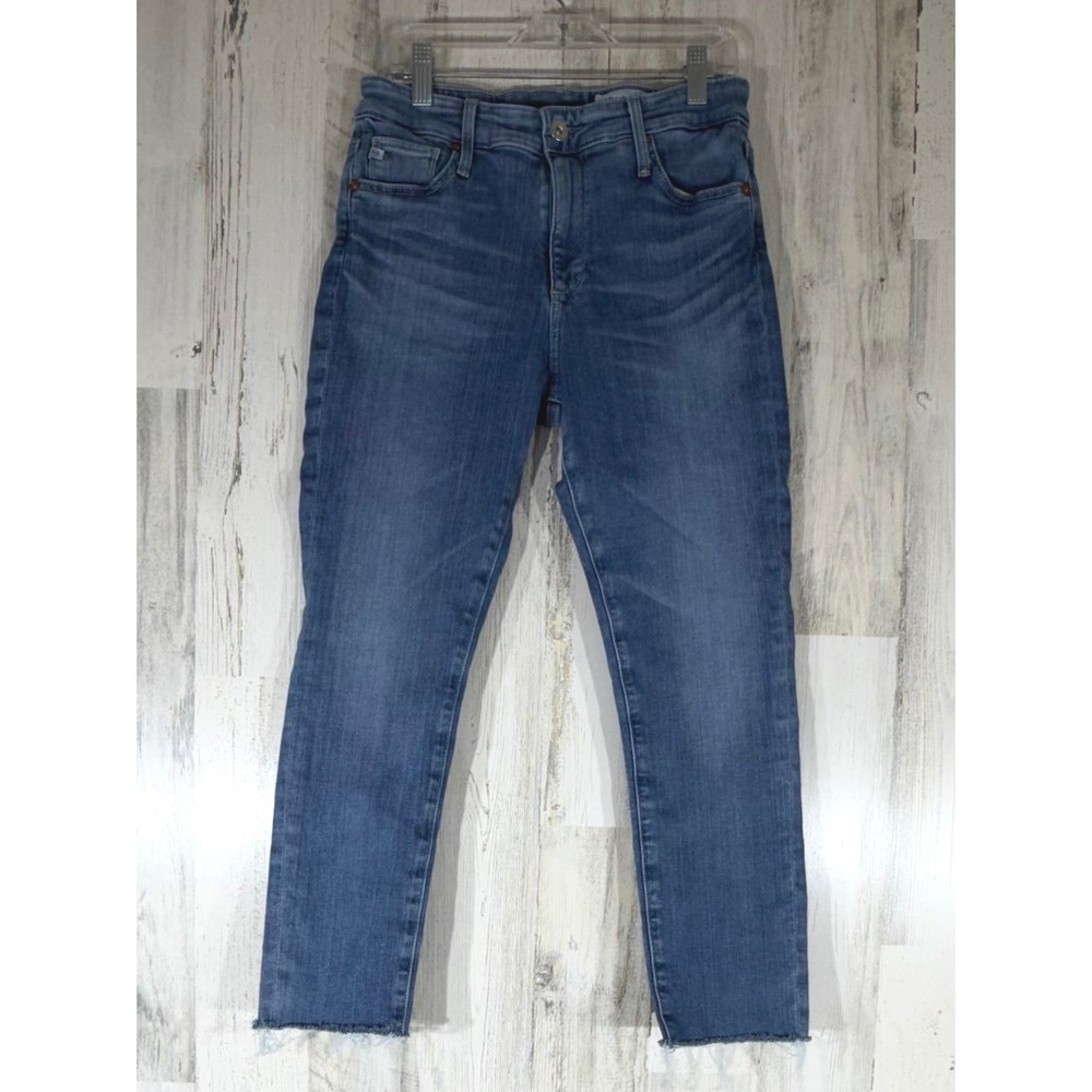 AG Adriano Goldschmied Farrah Ankle Jeans 28 (26x23.5) High Rise Skinny Raw Hem